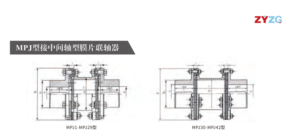 MPJ型接中间轴型膜片联轴器